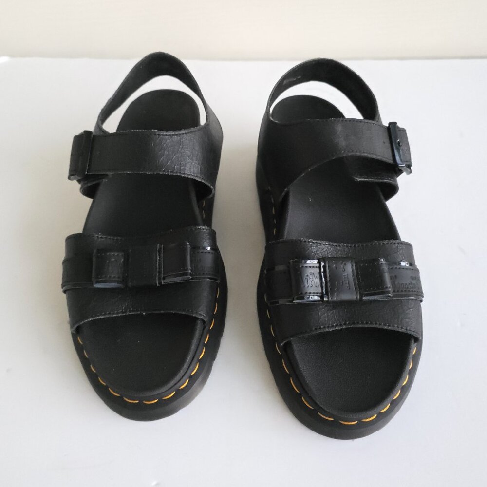 Doc Marten's Romi Crackle black leather sandals - Picture 2 of 12